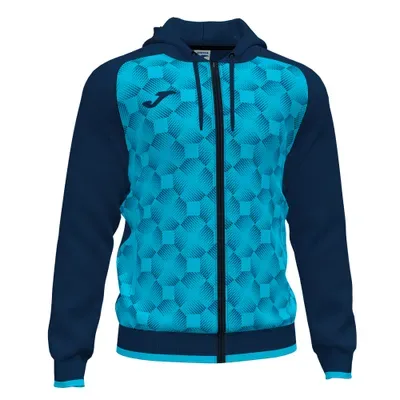 SUPERNOVA III ZIP-UP HOODIE NAVY FLUOR TURQUOISE — фото 1